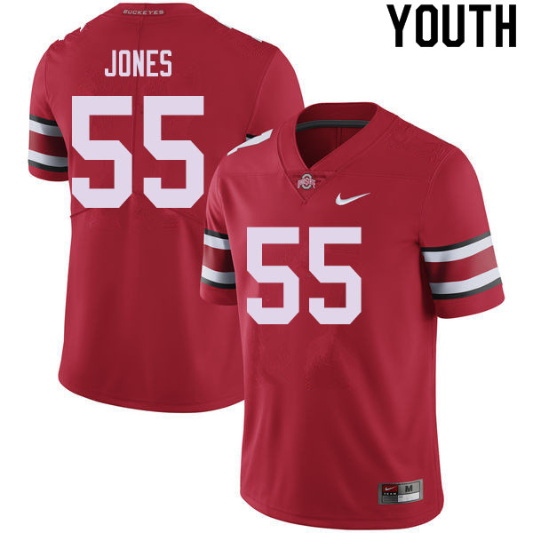 Ohio State Buckeyes Matthew Jones Youth #55 Red Authentic Stitched College Football Jersey